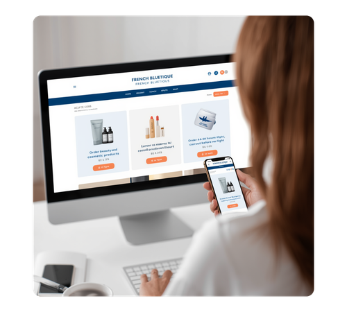 A person shopping on their computer